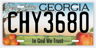 GA license plate CHY3680