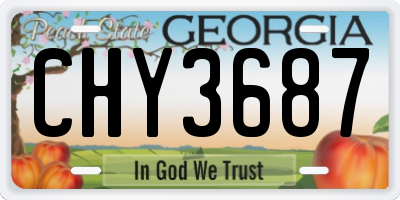 GA license plate CHY3687