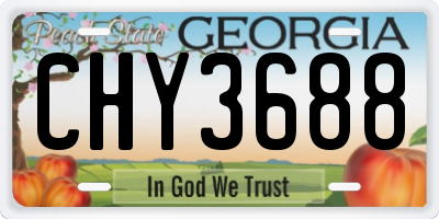 GA license plate CHY3688
