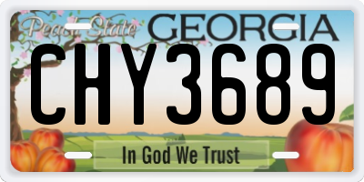 GA license plate CHY3689