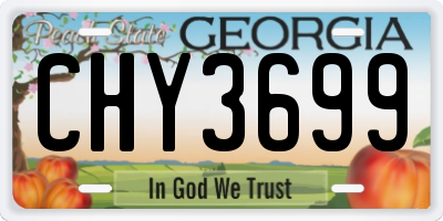GA license plate CHY3699