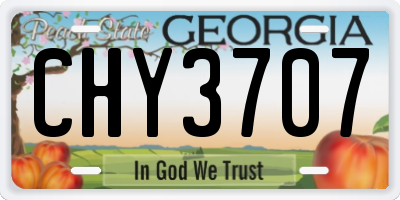 GA license plate CHY3707