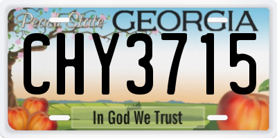 GA license plate CHY3715