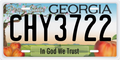 GA license plate CHY3722