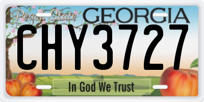 GA license plate CHY3727