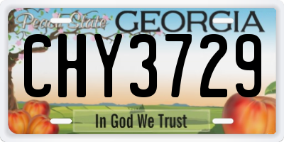 GA license plate CHY3729