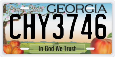 GA license plate CHY3746