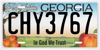 GA license plate CHY3767