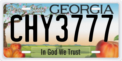GA license plate CHY3777