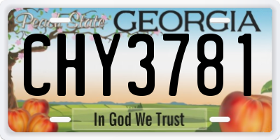 GA license plate CHY3781
