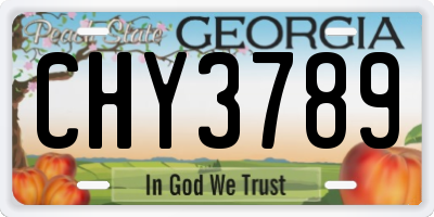 GA license plate CHY3789