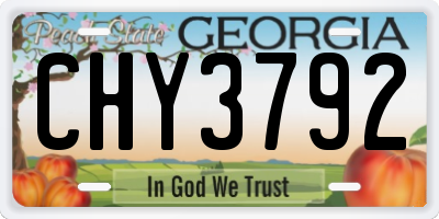 GA license plate CHY3792