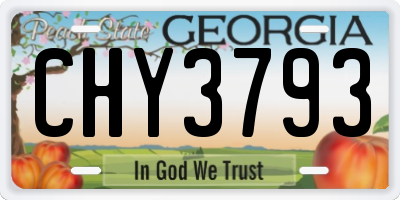 GA license plate CHY3793