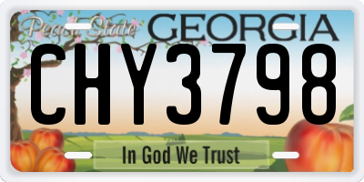 GA license plate CHY3798