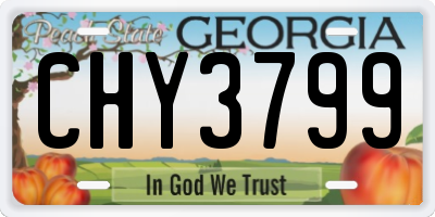GA license plate CHY3799
