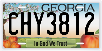 GA license plate CHY3812