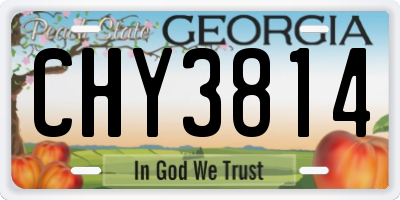 GA license plate CHY3814