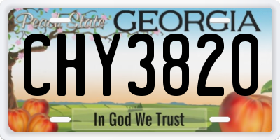 GA license plate CHY3820