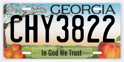 GA license plate CHY3822