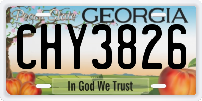 GA license plate CHY3826