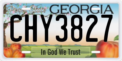 GA license plate CHY3827