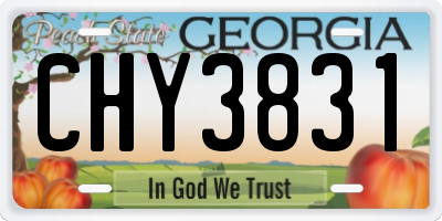 GA license plate CHY3831