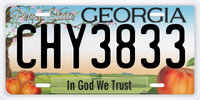 GA license plate CHY3833