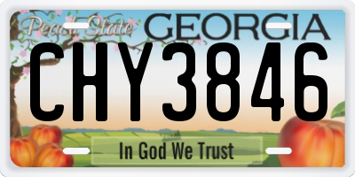 GA license plate CHY3846