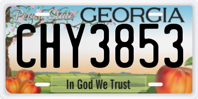 GA license plate CHY3853