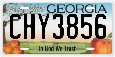 GA license plate CHY3856