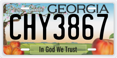 GA license plate CHY3867