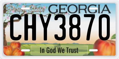 GA license plate CHY3870