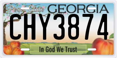 GA license plate CHY3874