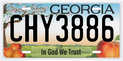 GA license plate CHY3886