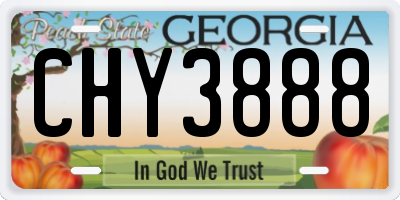 GA license plate CHY3888