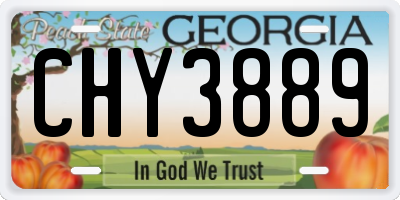 GA license plate CHY3889