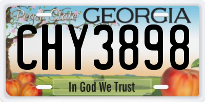 GA license plate CHY3898