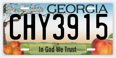 GA license plate CHY3915