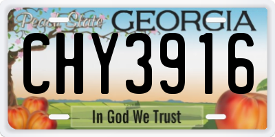 GA license plate CHY3916
