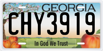 GA license plate CHY3919