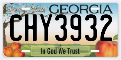 GA license plate CHY3932
