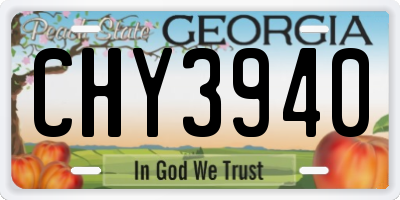 GA license plate CHY3940