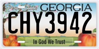 GA license plate CHY3942