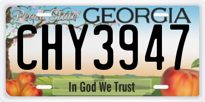 GA license plate CHY3947