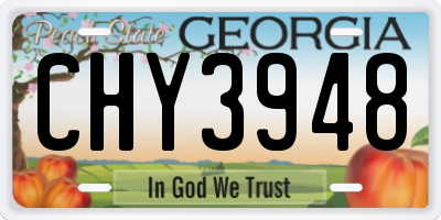 GA license plate CHY3948