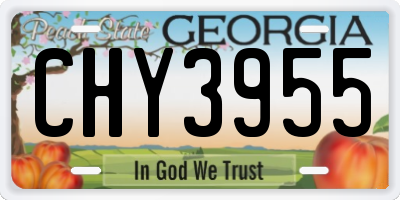 GA license plate CHY3955
