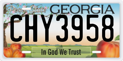 GA license plate CHY3958