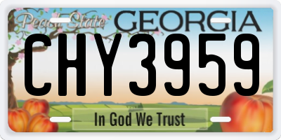 GA license plate CHY3959
