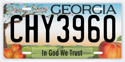 GA license plate CHY3960