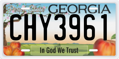 GA license plate CHY3961